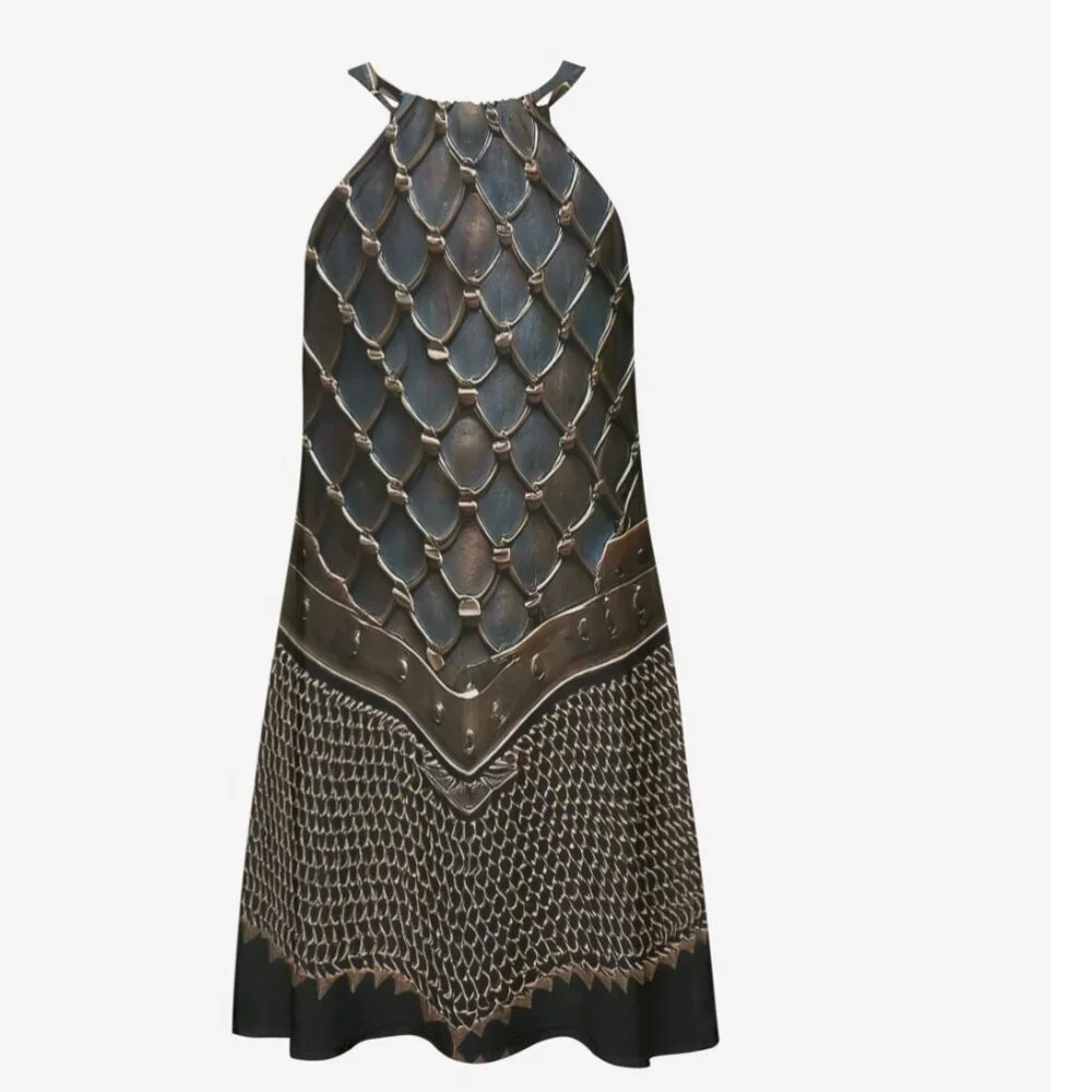 Medieval Armor Joan of Arc Rayon Gladiator Dress Sleeveless Festival size xl - Picture 2 of 8